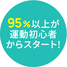 95%以上が運動初心者からスタート!