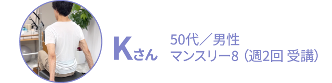 Kさん 50代／男性 マンスリー8（週2回 受講）